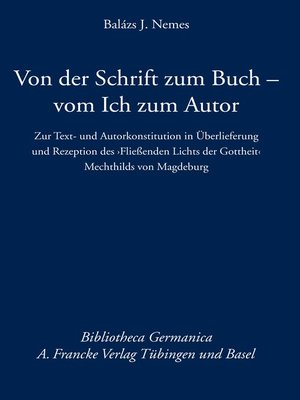 cover image of Von der Schrift zum Buch--vom Ich zum Autor